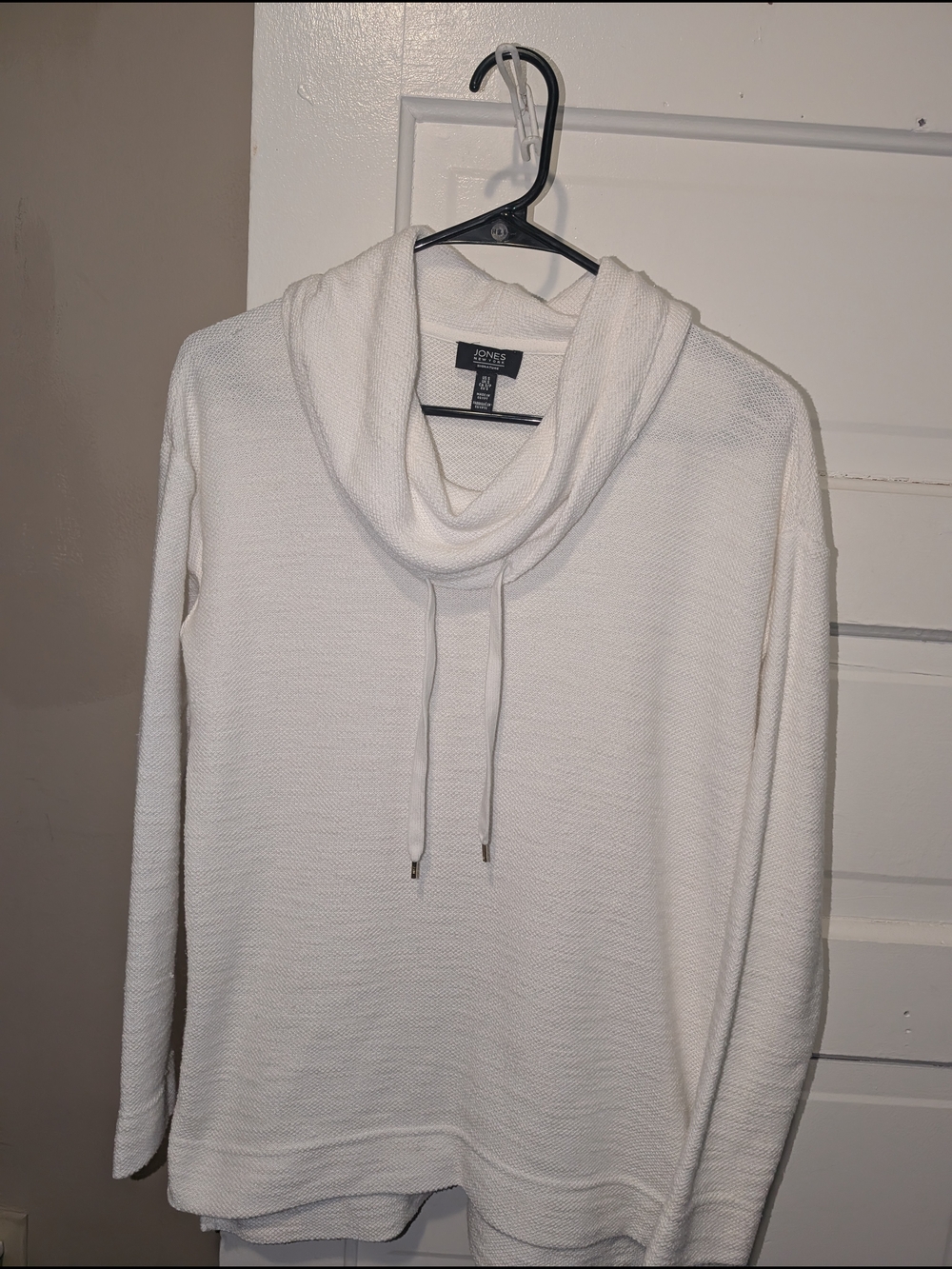 Jones New York Cream Cowl Neck Knit Top